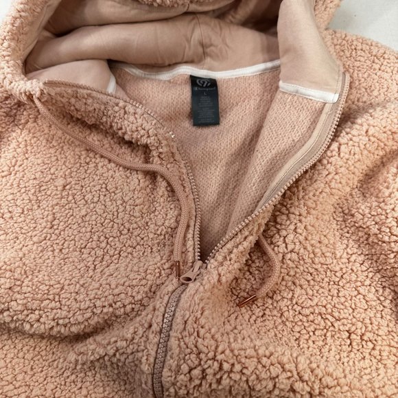 Champion C9 Women's Size Large Jacket Hooded Sherpa Full Zip Closure Pink New - Picture 15 of 16